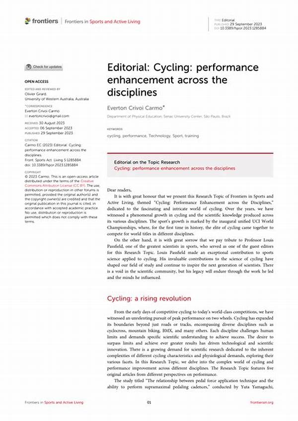 Cycling Performance Enhancement Methods